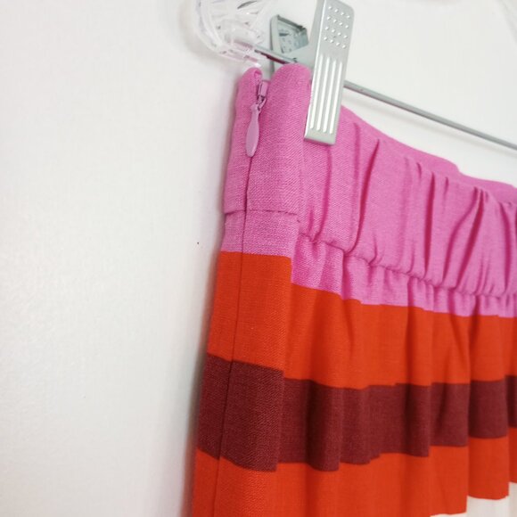 Ann Taylor Striped Linen-Blend Midi Skirt - Picture 9 of 13